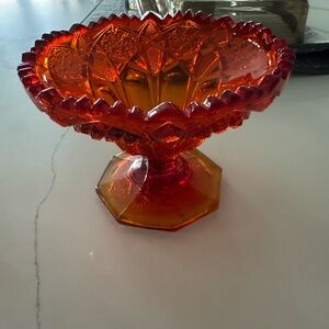 Vintage Amberina glass dish